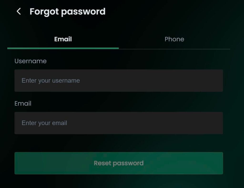 reset password baji